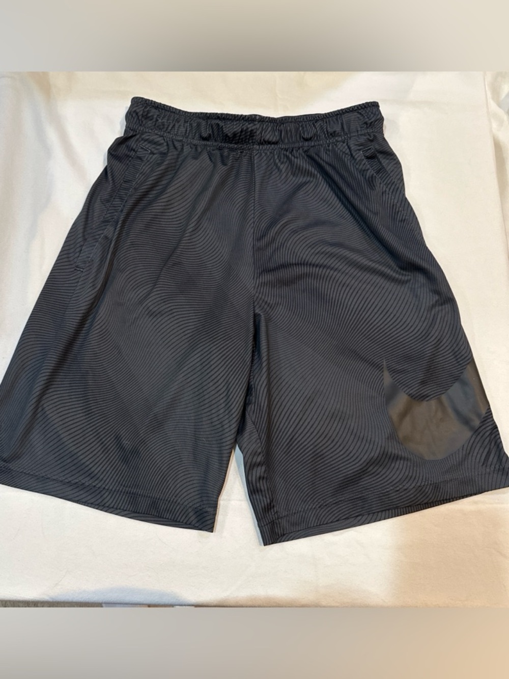 Nike Men's Black Athletic Shorts with Subtle Wave Texture